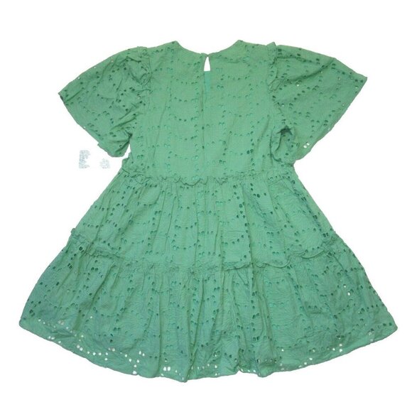NWT Tuckernuck Hyacinth House Mollie in Green Eyelet Cotton Tiered Mini Dress S - Picture 3 of 3